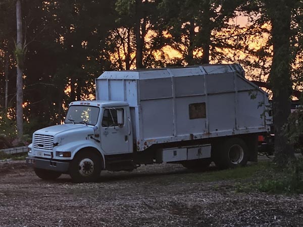 chip truck at Easy Eddy's Tree Service