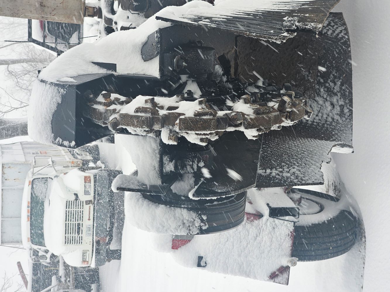 Snowy Day Stump Grinding